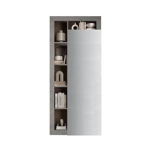 MC Akcent Šatníková skriňa LENOR 91x209 cm biela/šedá betónový dekor 8024963446677 vyobraziť