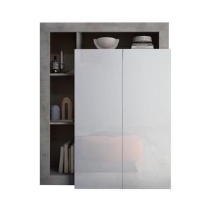 MC Akcent Skriňa LENOR biela/šedý betón 8024963446707 vyobraziť