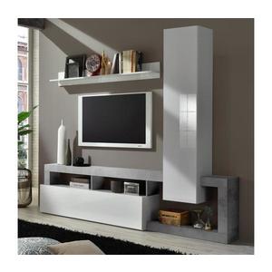 MC Akcent Obývacia stena LENOR biela/šedý betón 8024963476681 vyobraziť