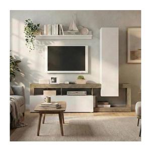 MC Akcent Obývacia stena LENOR biela/hnedá 8024963476704 vyobraziť