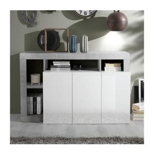 MC Akcent Komoda LENOR biela/šedý betón 8024963423630 vyobraziť