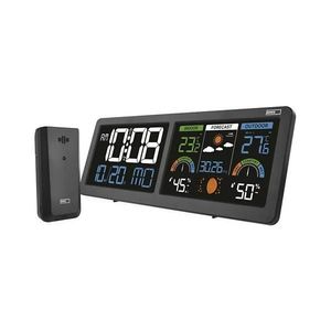 Meteostanica s farebným LCD displejom a budíkom 5V 3xAAA + 2xAA čierna E8625 vyobraziť