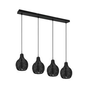 Reality - Závesný luster na lanku SPROUT 4xE14/30W/230V čierna/ratan R31294002 vyobraziť