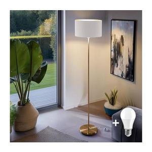 LED stojacia lampa TUNJA 1xE27/20W/230V, priemer 38 cm, zlatá/biela 1xSA2189+1xEG32482 vyobraziť