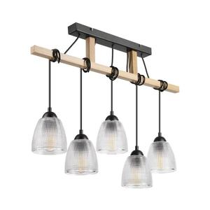 Závesný luster na lanku LEANDRA 5xE27/15W/230V dub/čierna LM-5.300/DĄB vyobraziť