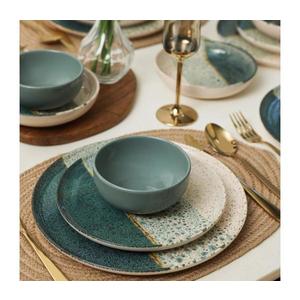 24-dielna jedálenská súprava, tyrkysovo-krémová, z kameniny 275KRM2413 vyobraziť