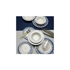 Jedálenská sada 16 ks, modrá/biela, porcelán 311MBL1120 vyobraziť