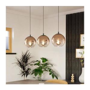 Eglo 901924 - Závesný luster ARISCANI na lane 3xE27/60W/230V čierna/béžová/dymová 901924 vyobraziť