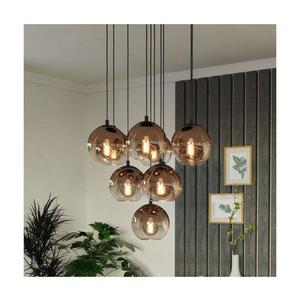 Eglo 901926 - Závesný luster na lanku ARISCANI 10xE27/60W/230V čierna/béžová/dymová 901926 vyobraziť