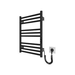 Mario-Radiators Kúpeľňový rebríkový radiátor HF GREENWICH 100W/230V 57x43 cm čierny pravostranný okrúhly 6.1.0300.06.BM vyobraziť