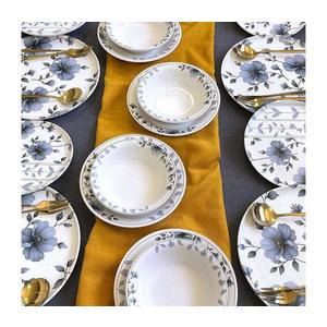 Jedálenská súprava 24 ks biela/modrá/keramika 759NRE1107 vyobraziť