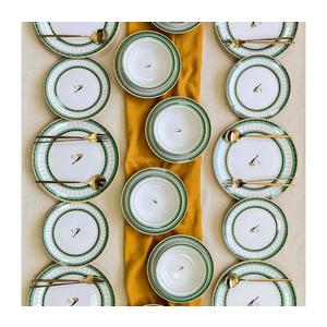 Jedálna súprava 24 ks biela/zelená/zlatá/keramika 759NRE1113 vyobraziť