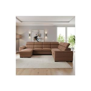 Rozkladacia sedacia súprava s univerzálnym U-rohom a úložným priestorom GRANADA hnedá 8590828029700 vyobraziť