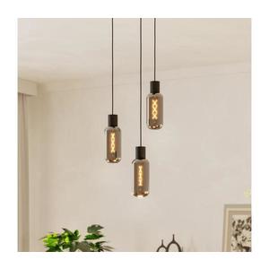 Eglo 901004 - Závesný luster na lanku MAIONE 3xE27/4W/230V čierna/dymová 901004 vyobraziť