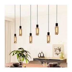 Eglo 901006 - Závesné svietidlo na lanku MAIONE 6xE27/4W/230V čierna/dymová 901006 vyobraziť