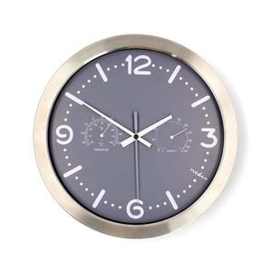 CLWA5226SS - Nástenné hodiny s teplomerom a vlhkomerom, priemer 30, 5 cm, 1xAA, nerez CLWA5226SS vyobraziť