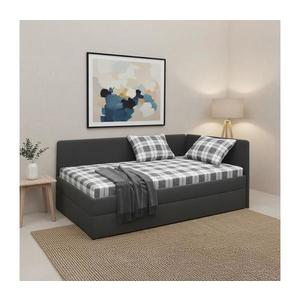 Čalúnená válenda s univerzálnym čelom L/P ARLY 110x200 cm antracit/biela 8590828129370 vyobraziť