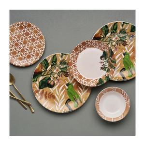 Jedálenská sada 24 ks oranžová/zelená/keramika 492PST1116 vyobraziť