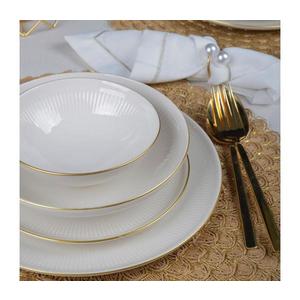 Jedálenská súprava 24 ks, biela/zlatá, porcelán 858CMR1304 vyobraziť