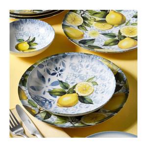 Jedálenská súprava 24 ks, modrá/žltá/zelená, porcelán 387GRP1394 vyobraziť