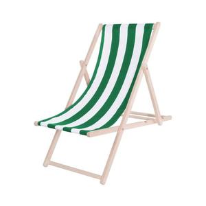 Záhradné lehátko zelená/biela/buk PSWSG vyobraziť