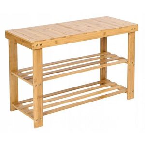 Bambusová lavica s policami na topánky Milos vyobraziť