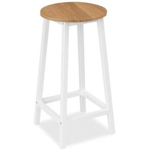 Barová stolička Flint biela/dub prírodný vyobraziť