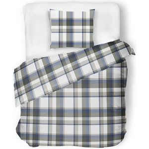 Bavlnené obliečky EMYS kockované 140x200 cm biele / šedé vyobraziť