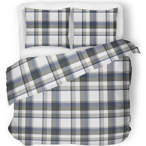 Bavlnené obliečky EMYS kockované 200x220 cm biele / šedé vyobraziť
