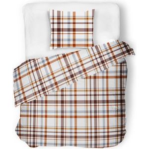 Bavlnené obliečky KOBES kockované 140x200 cm biele/hnedé vyobraziť