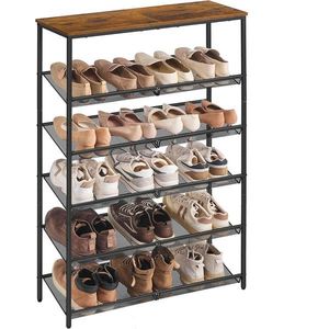 Botník Vasagle Melas 114 cm černý/hnědý vyobraziť