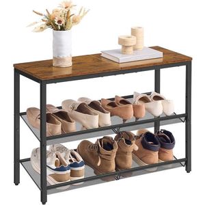 Botník Vasagle Melas 53 cm černý/hnědý vyobraziť