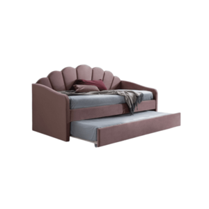 Čalouněná postel Bella Velvet 90x200 s výsuvnou přistýlkou pudrová vyobraziť