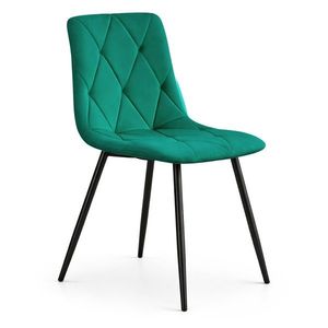 Čalúnená jedálenská stolička Milo fľaškovo zelená vyobraziť