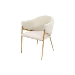Čalúnené jedálenské kreslo Modig zamat biele/zlaté vyobraziť