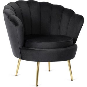 Designové křeslo Angel samet černé/zlaté vyobraziť
