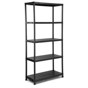 Dielenský plastový regál s 5 policami MAXER čierny vyobraziť