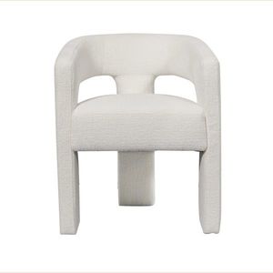 Dizajnové čalúnené jedálenské kreslo Leith biele vyobraziť