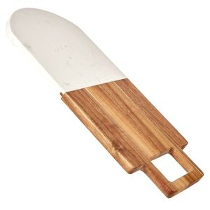 Doska na krájanie s úchytom PREPPY 38x18 cm z masívu/biely mramor vyobraziť