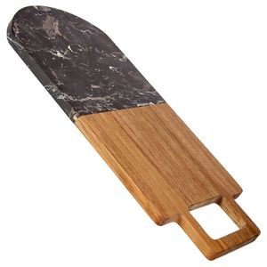 Doska na krájanie s úchytom PREPPY 38x18 cm z masívu/čierny mramor vyobraziť