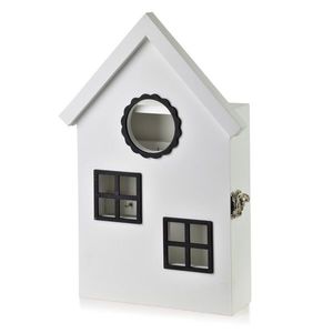 Dřevěná skříňka na klíče STACY Cottage 20x6x29, 5 cm bílá vyobraziť