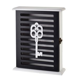 Dřevěná skříňka na klíče STACY Grid 19, 5x6x28 cm černá vyobraziť