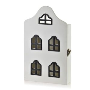 Dřevěná skříňka na klíče STACY House 17, 5x5, 5x29, 5 cm bílá vyobraziť