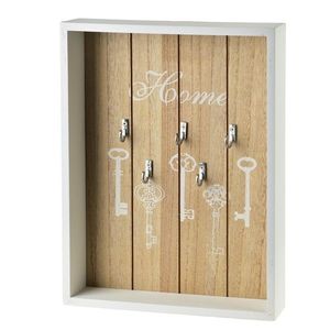 Dřevěná skříňka na klíče STACY Key 22x5x28, 5 cm bílá/hnědá vyobraziť