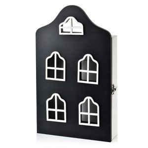 Drevená skrinka na kľúče STACY 17, 5x5, 5x29, 5 cm čierna/biela vyobraziť