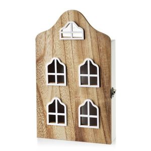 Drevená skrinka na kľúče STACY 17, 5x5, 5x29, 5 cm hnedá vyobraziť