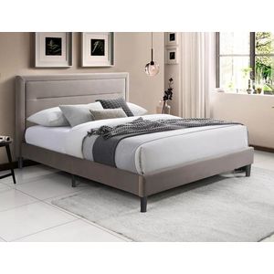 Dvoulůžková čalouněná postel Malaga Velvet 140x200 béžová vyobraziť