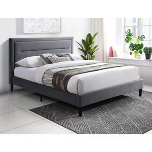 Dvoulůžková čalouněná postel Malaga Velvet 140x200 šedá vyobraziť