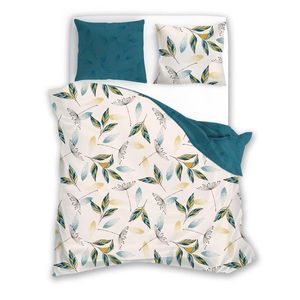 Flanelové povlečení Pure Flannel 006 140x200 cm + 70x90 cm krémové/tyrkysové vyobraziť