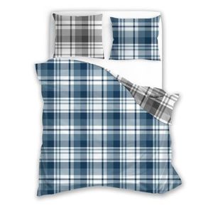 Flanelové povlečení Pure Flannel 010 140x200 cm + 70x90 cm modré/šedé vyobraziť